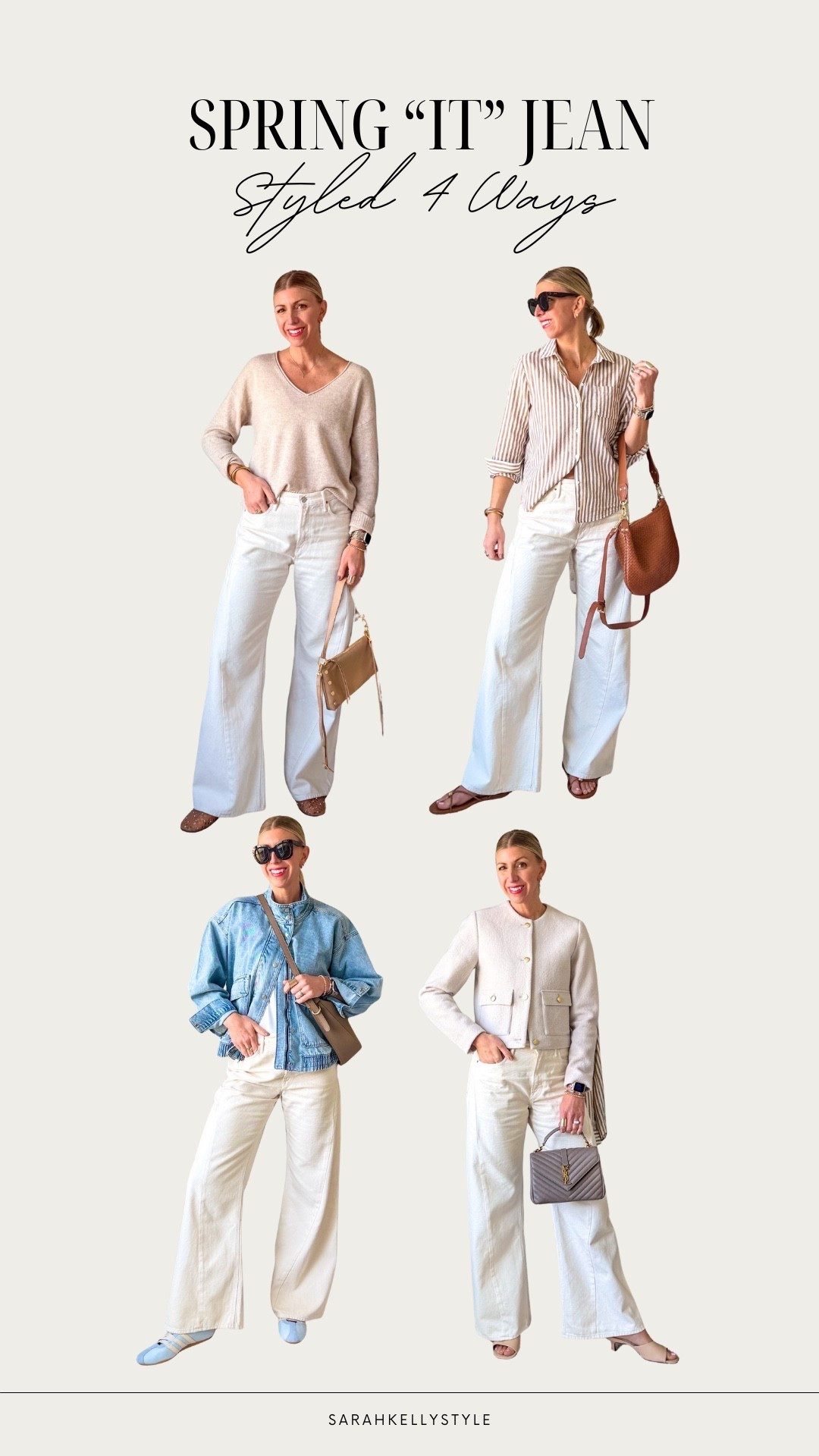 White jeans: the ultimate spring staple… Yet somehow the trickiest style?!

If you’ve ever put them on, felt blah, and change five times before giving up – this is for you.

Let me show you how to turn those. What do I wear moments into effortless confident, boosting outfits with these must have, wide leg, cream jeans.

I sized up one in these for a relaxed fit- I recommend always sizing up at least one size in white jeans for the most flattering fit.

#LTKOver40 #LTKSeasonal #LTKootd