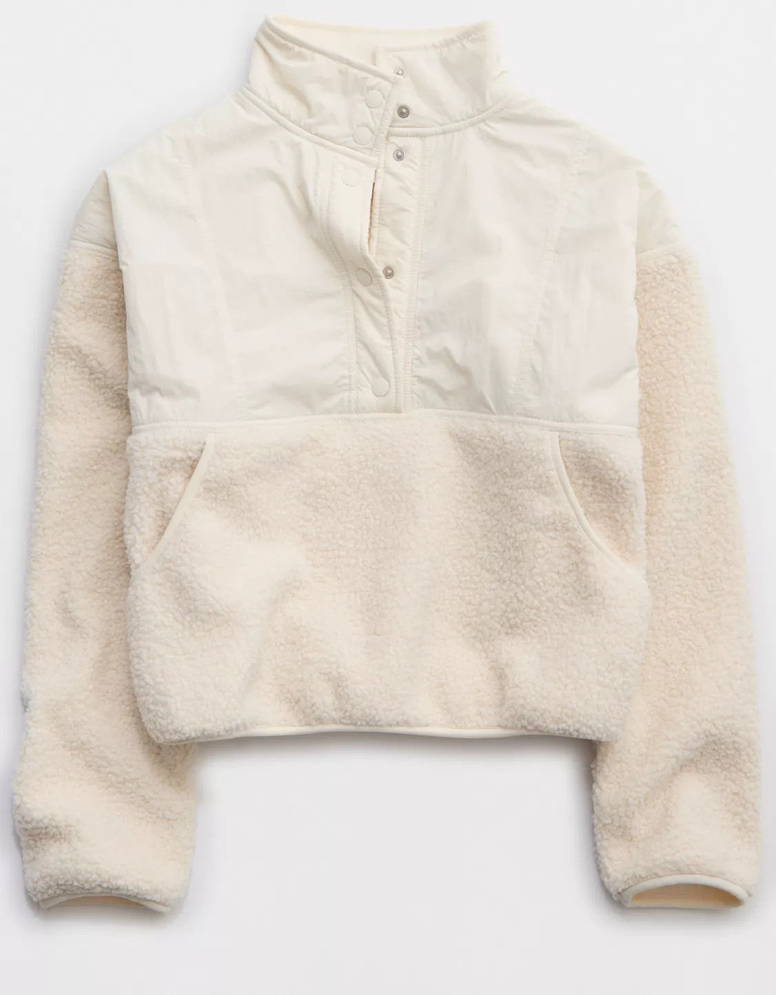 OFFLINE By Aerie Fluff Love Quarter Snap Sherpa Jacket | American Eagle Outfitters (US & CA)