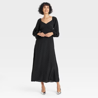 Women's Long Sleeve Crepe Maxi A-Line Dress - A New Day™ | Target