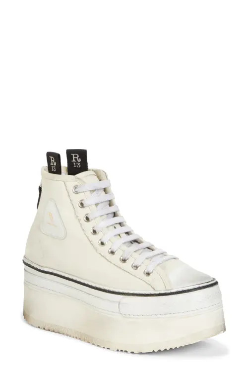 R13 Platform High Top Sneaker in Ecru at Nordstrom, Size 8Us | Nordstrom