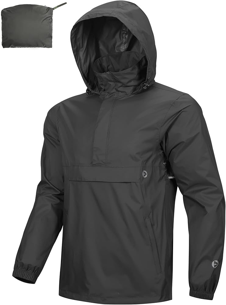 Outdoor Ventures Men's Rain Jacket Waterproof Lightweight Packable Rain Pullover for Hiking Golf ... | Amazon (US)