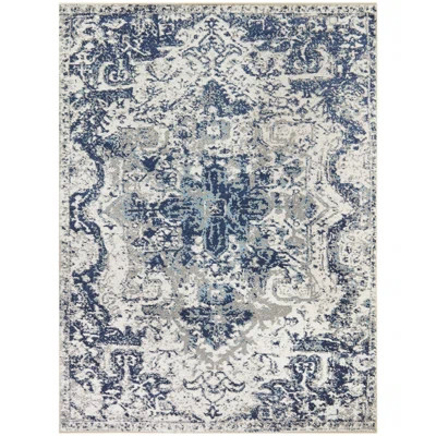 Abrianna Oriental Blue Area Rug Bungalow Rose Rug Size: Runner 2'7" x 7' | Wayfair North America