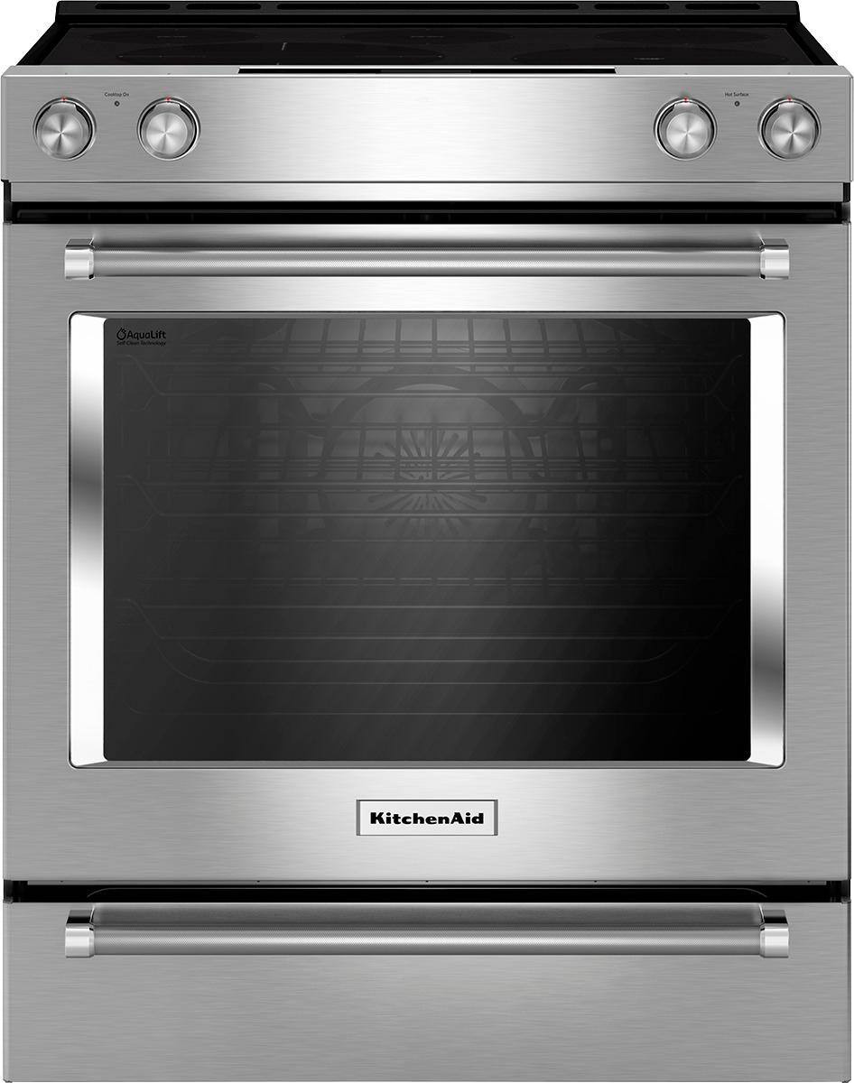 KitchenAid 6.4 Cu. Ft. Self-Cleaning Slide-In Electric Convection Range Stainless steel KSEG700ES... | Best Buy U.S.