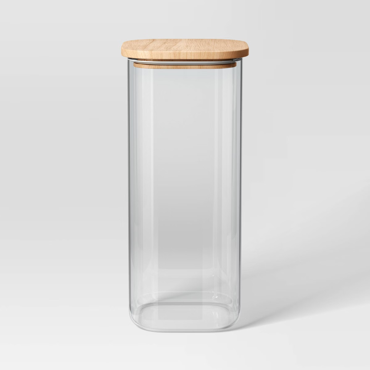 128oz Glass Square Food Storage Canister with Wood Lid - Threshold™: Glass Pantry Storage Jar, ... | Target