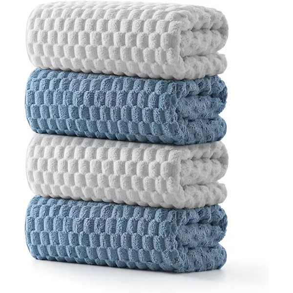 Bath Towel Set 2-Pack Super Absorbent Decorative 27x55 Inch Jacquard Cotton Bathroom Beach Towels | Kohl's