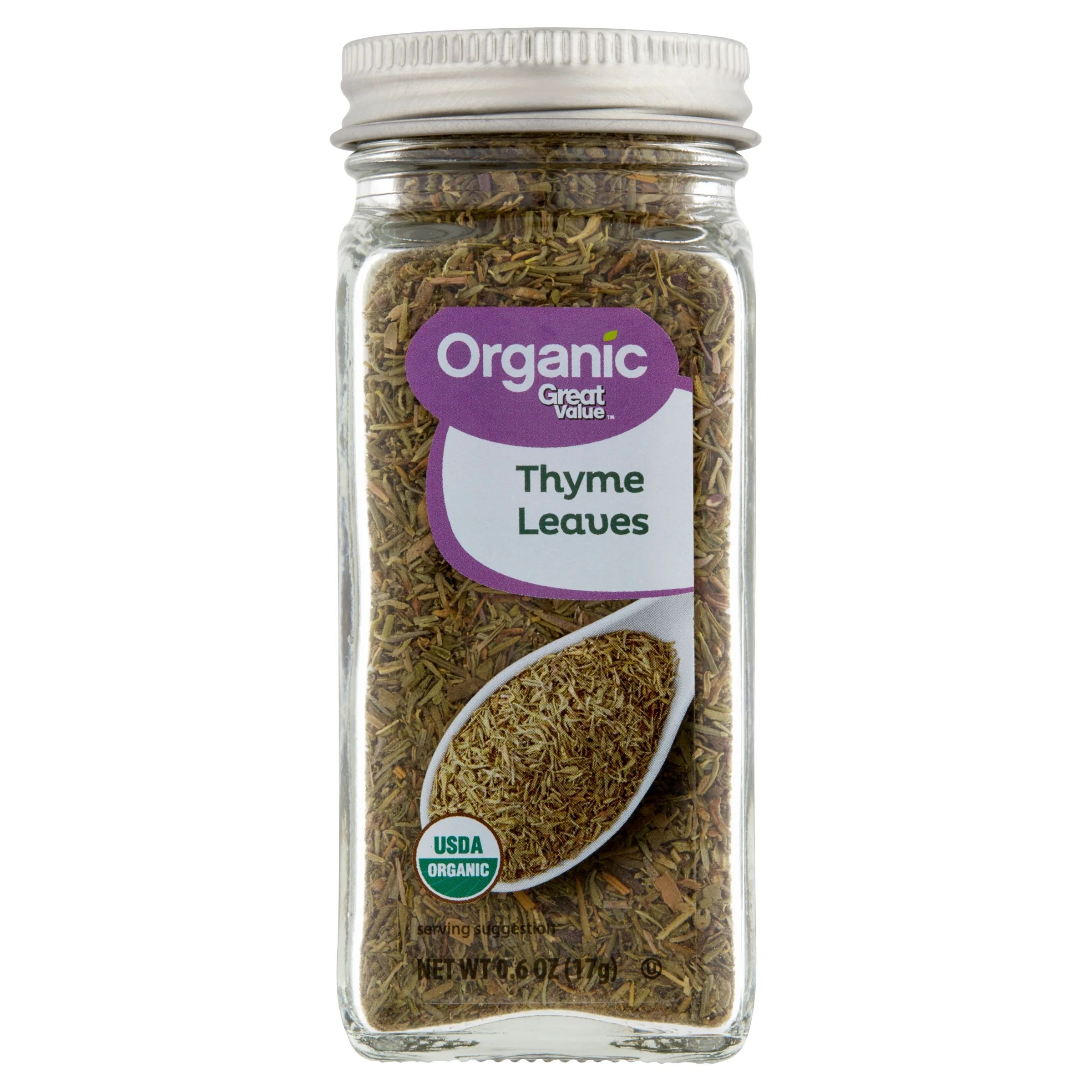 Great Value Organic Thyme Leaves, 0.6 oz - Walmart.com | Walmart (US)