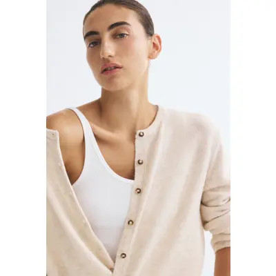 H&M Loose-fit cardigan in Beige Melange at Nordstrom, Size Xx-Large | Nordstrom