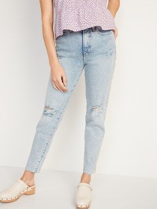 High-Waisted O.G. Straight Ripped Ankle Jeans for Women | Old Navy (US)