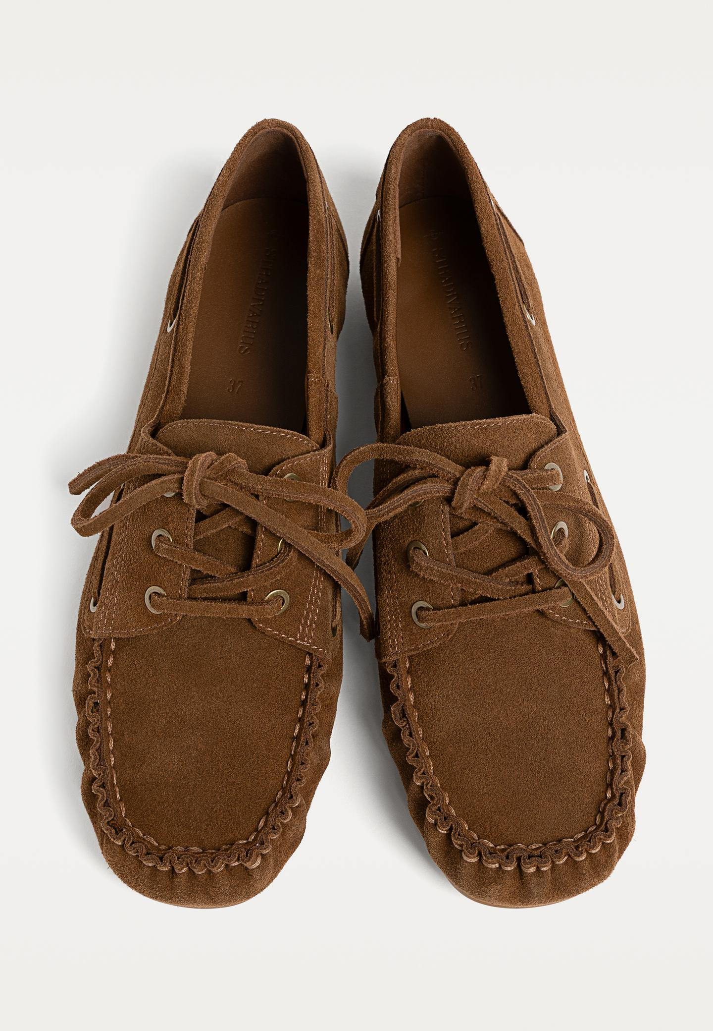 Mocassins à lacets en croûte de cuir | Stradivarius (FR)