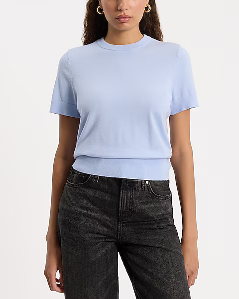 Skimming Short Sleeve Sweater Tee | Express