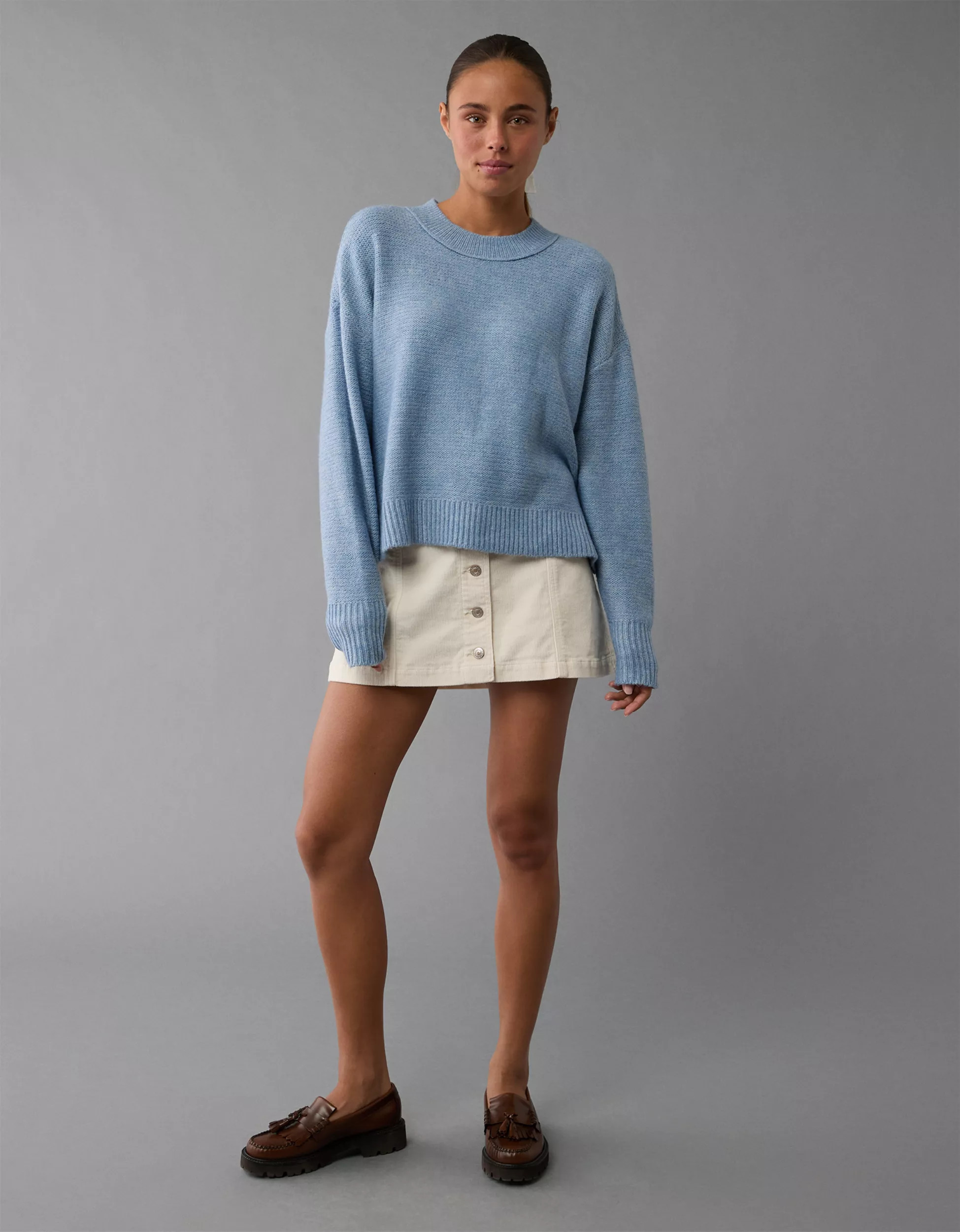 AE Slouchy Cropped Pullover Sweater | American Eagle Outfitters (US & CA)