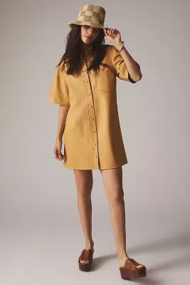 By Anthropologie Faux Leather Shirt Dress | Anthropologie (US)