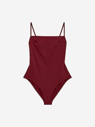 Square-Neck Swimsuit – Dark Red – Women – ARKET GB | Arket UK