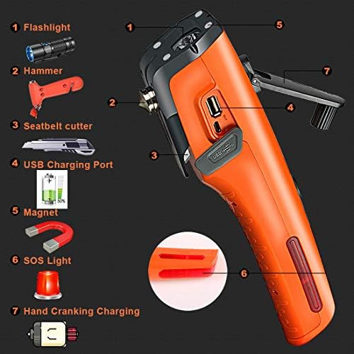 Emergency Tool LUXON 7-in-1 Car Safety Tool Includes Window Breaker Seat Belt Cutter LED Flashlight  | Amazon (US)