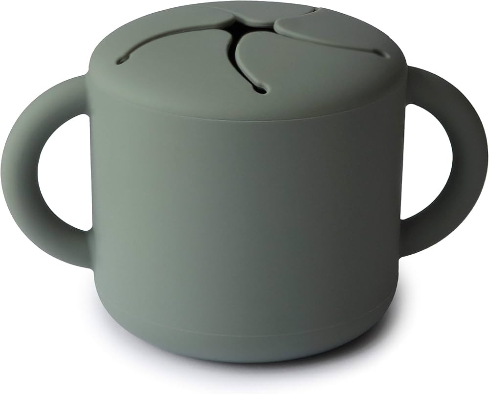 mushie Silicone Snack Cup | Spill Proof Food Container for Toddler and Baby (Dried Thyme) | Amazon (US)