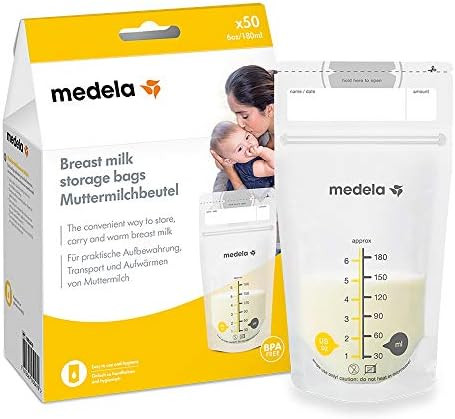 Medela Set of 180 ml Breast Milk Storage Bags - Pack of 50 BPA- breast milk collection pouches wi... | Amazon (UK)