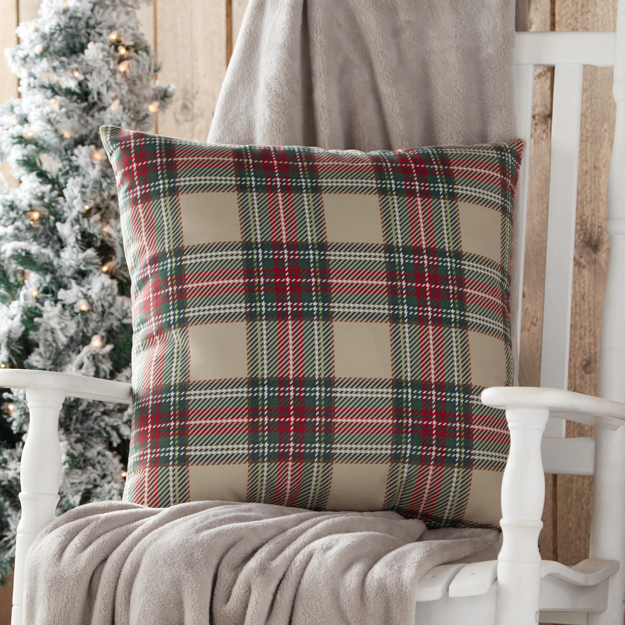 Holiday Plaid Cotton Throw Pillow | Wayfair North America