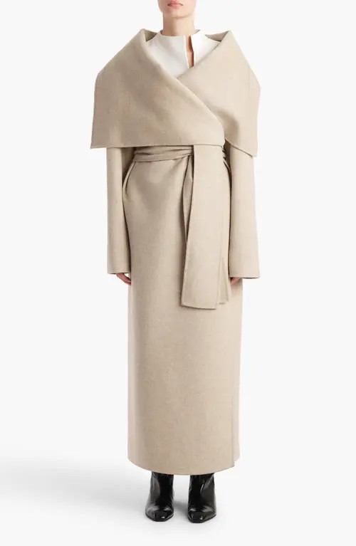 Khaite Levitt Cashmere Double Face Long Coat in Oatmeal at Nordstrom, Size X-Small | Nordstrom