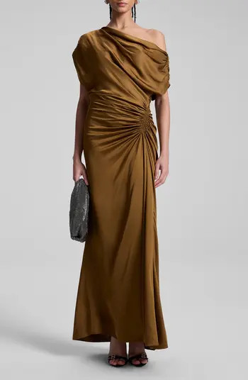 Penny Ruched One-Shoulder Satin Gown | Nordstrom Rack