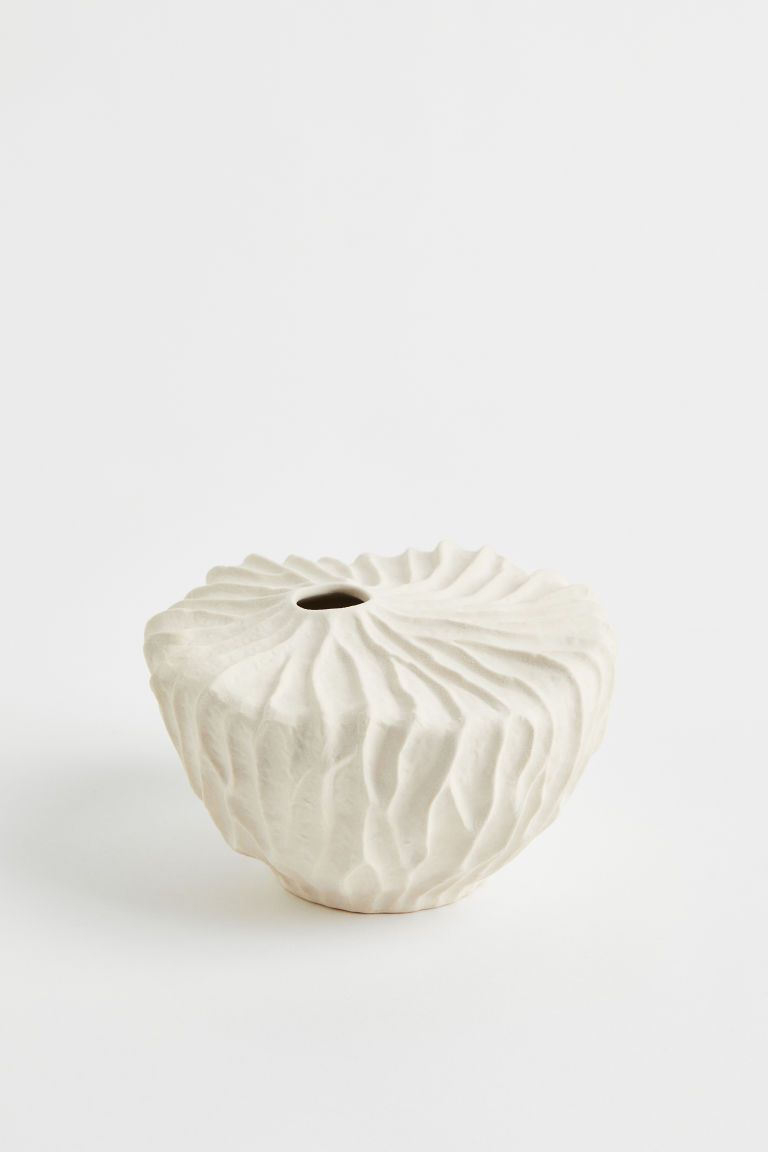 H & M - Small Stoneware Vase - White | H&M (US + CA)
