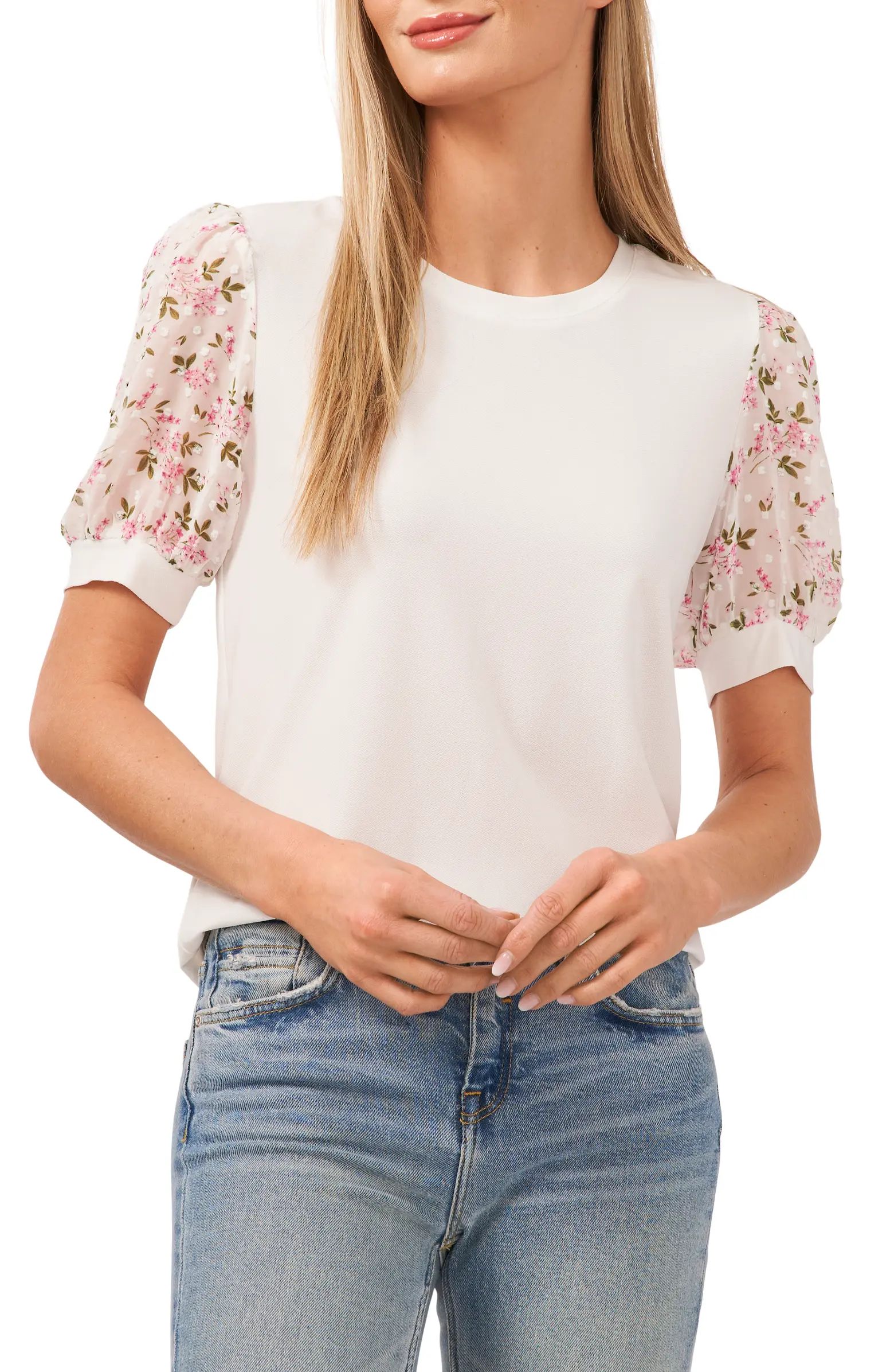 Embroidered Puff Sleeve Top | Nordstrom