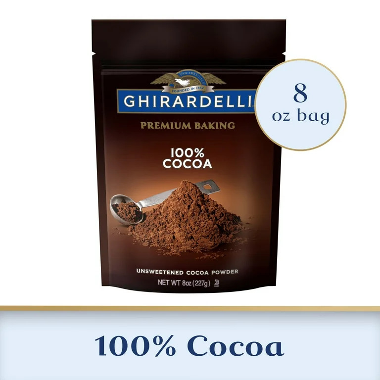 GHIRARDELLI Premium Baking Cocoa 100% Unsweetened Cocoa Powder, 8 oz Bag | Walmart (US)