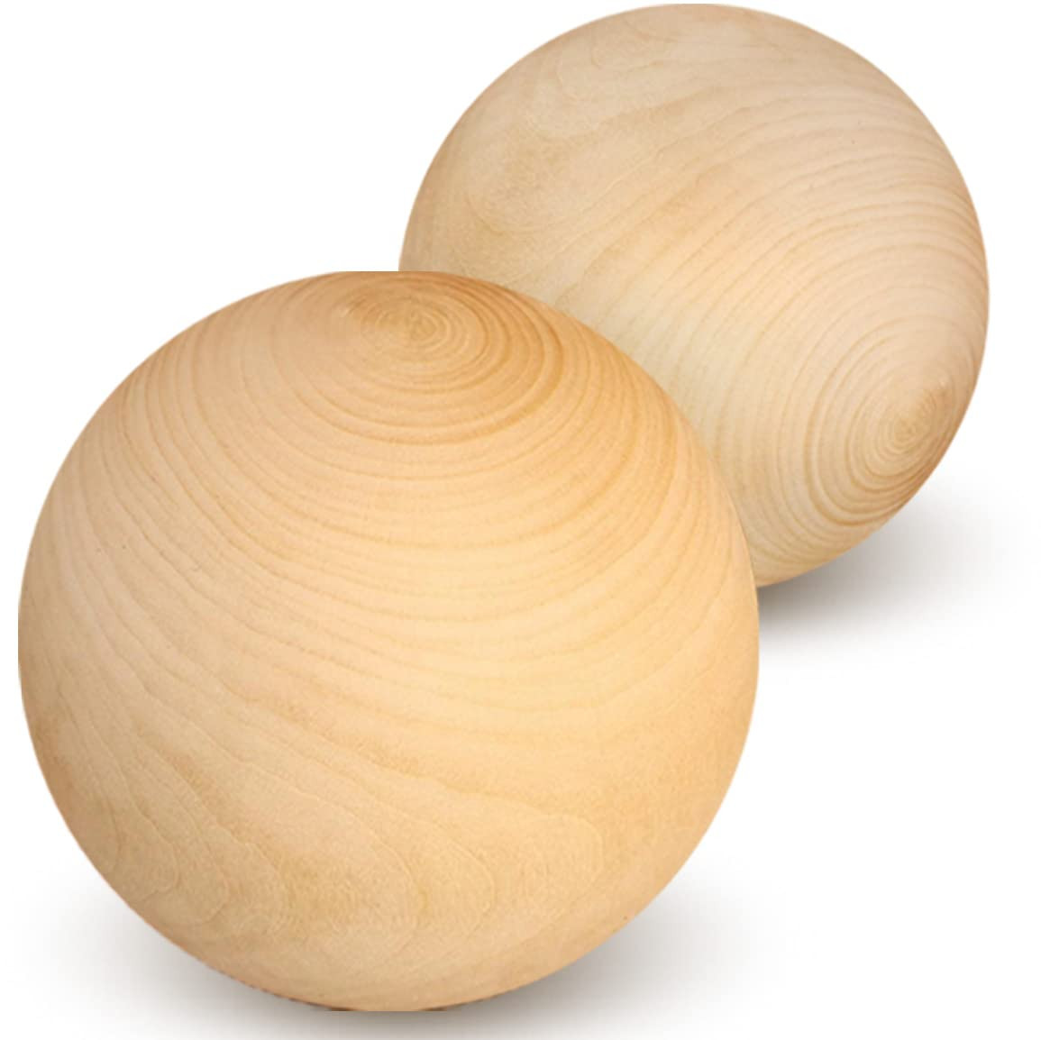 2 pcs Large Wooden Ball, 100mm/3,9'' Natural Round Wood Ball Decorative Wood Crafting Balls for C... | Amazon (US)