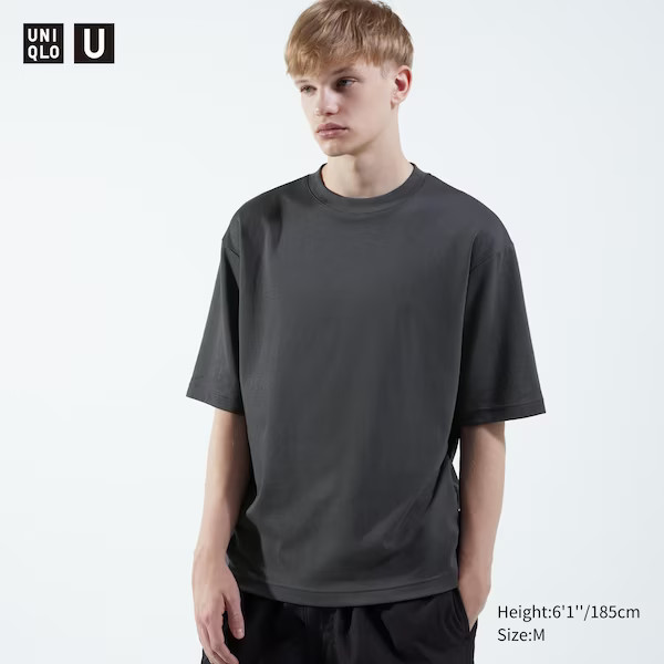 U AIRism Cotton Oversized Crew Neck Half-Sleeve T-Shirt | UNIQLO (US)
