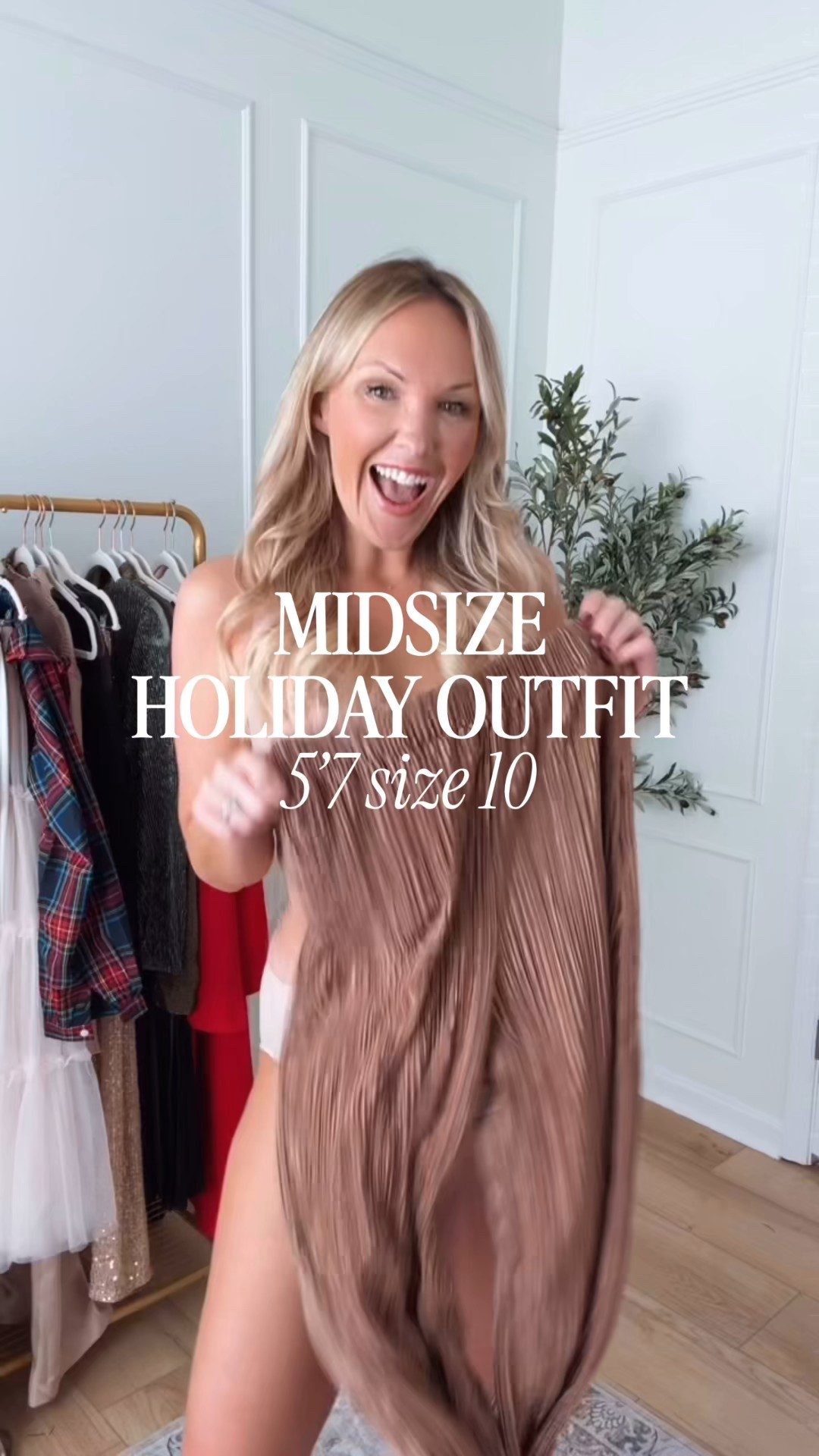 Holiday party outfit - wearing a large in these fun pleated pants and med top! 

#LTKHoliday #LTKMidsize #LTKSeasonal
