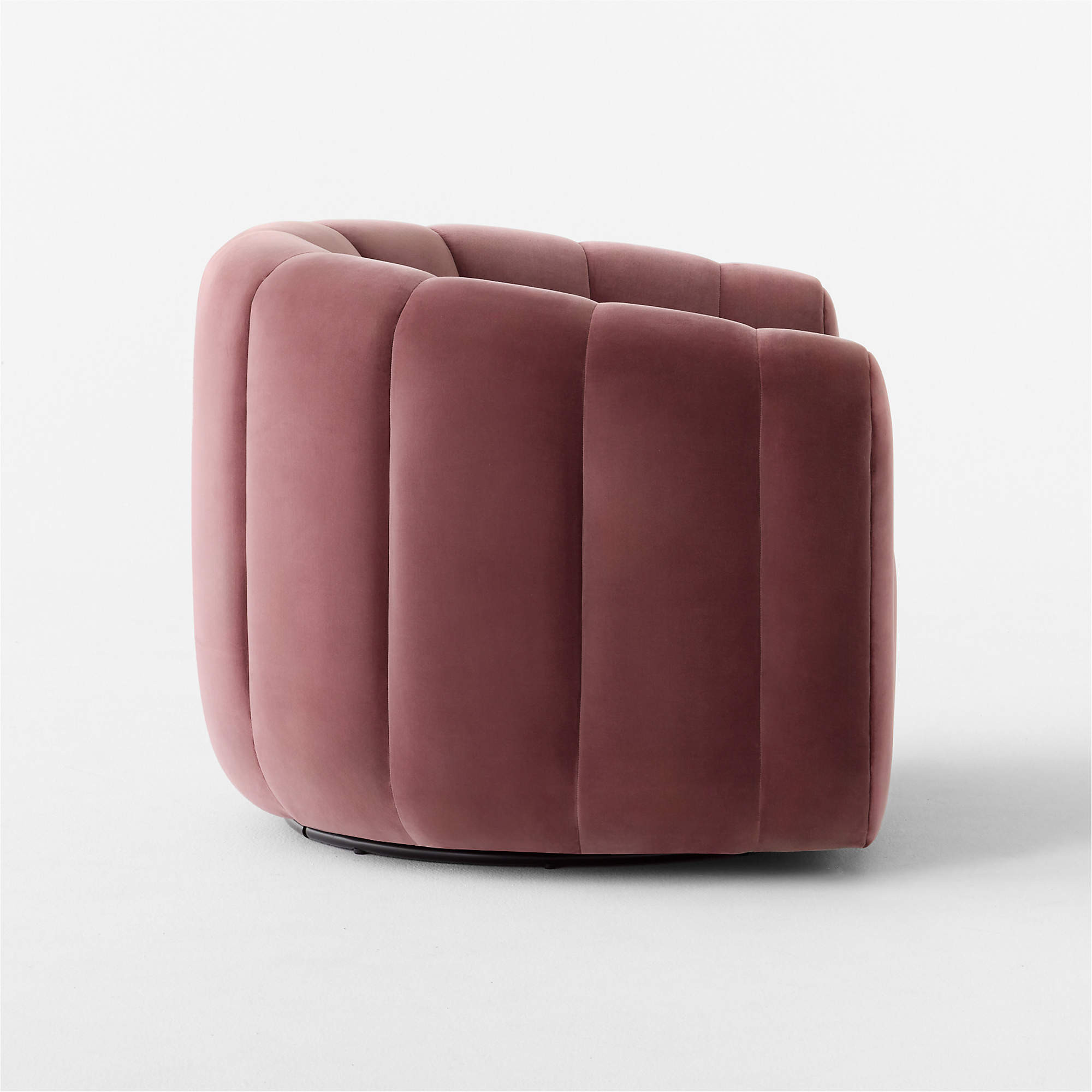 Fitz Channeled Rose Velvet Swivel Chair + Reviews | CB2 | CB2