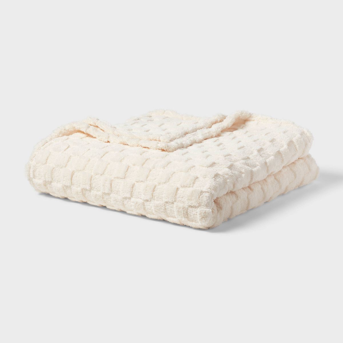 Checkered Faux Shearling Plush Blanket - Room Essentials™ | Target