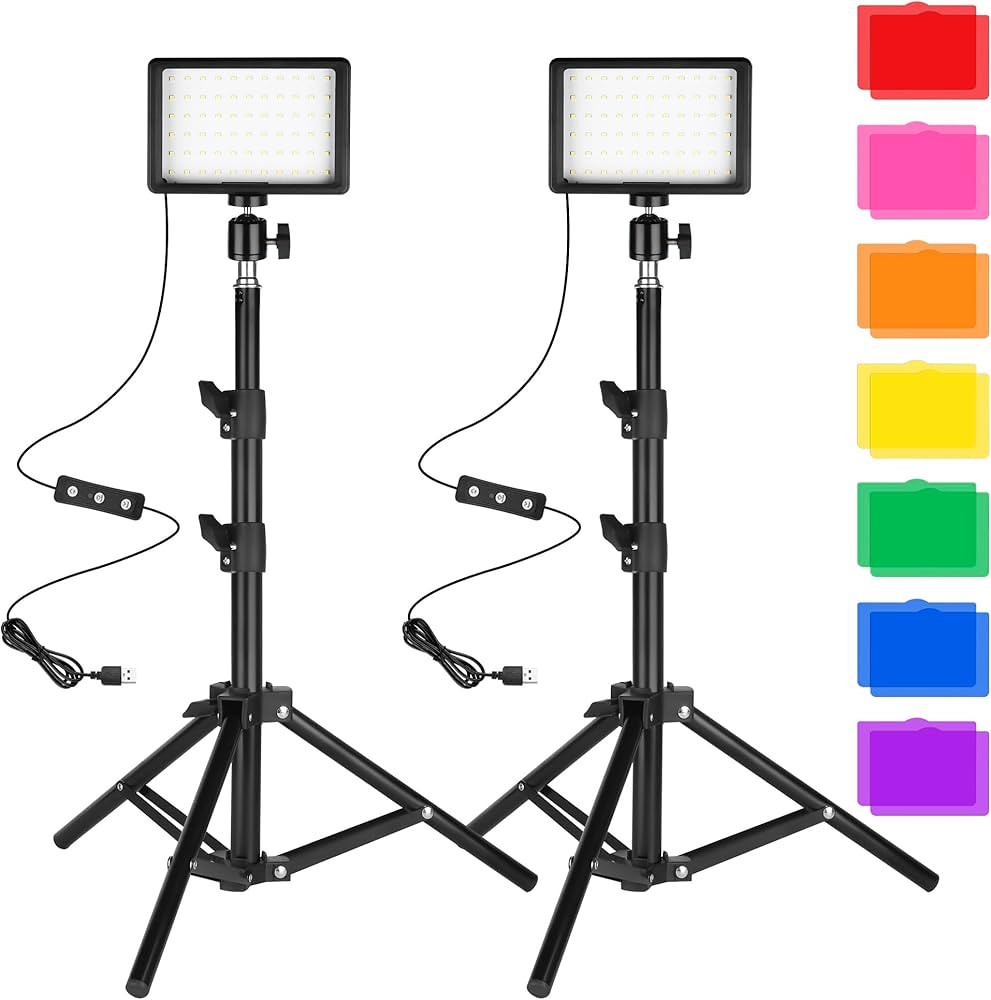 LED Photo Video Light 2-Pack, Ci-Fotto Dimmable 5600K USB LED Continuous Light Photography Light ... | Amazon (US)