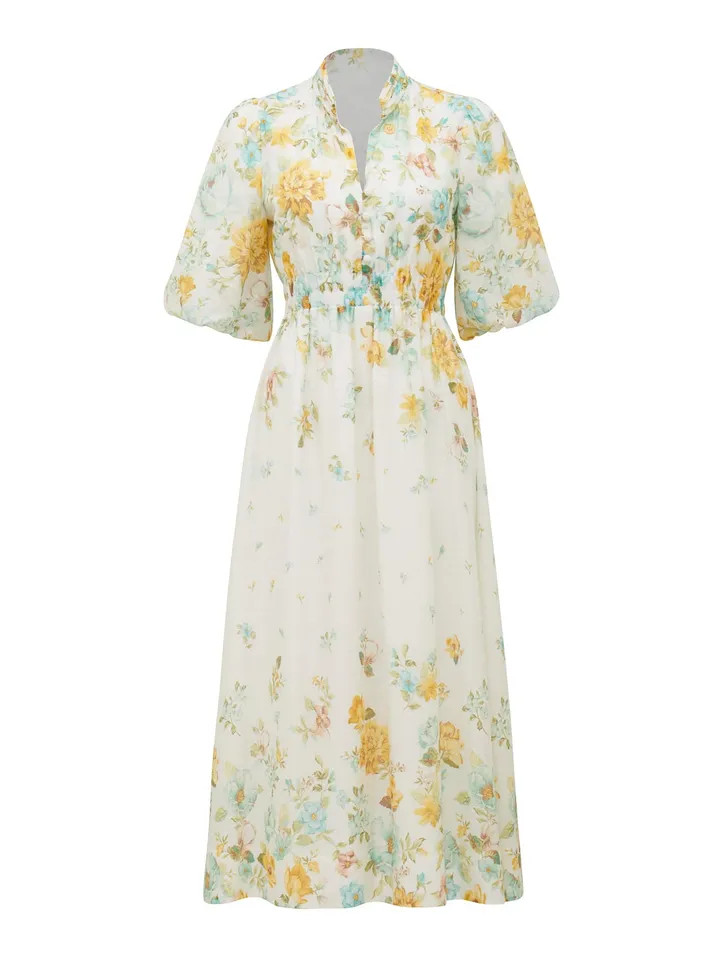 Ivy Petite Puff-Sleeve Midi Dress | Forever New (UK & IE)
