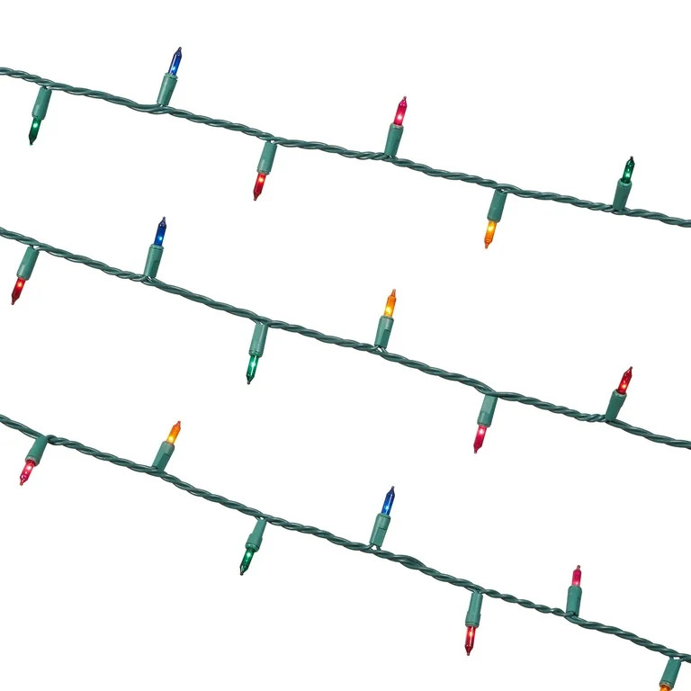 Indoor/Outdoor 300-Count Incandescent Mini Christmas String Lights, Multicolor, 59', by Holiday T... | Walmart (US)