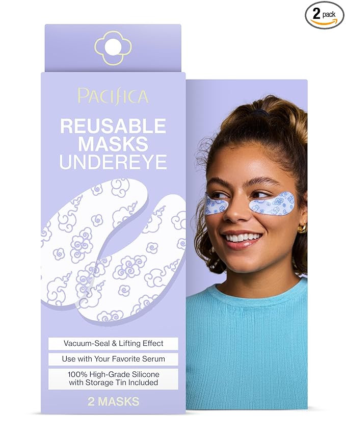 Pacifica Reusable Mask – Under Eye Mask Silicone Face Mask for Fine Lines & Dark Circles, Pair ... | Amazon (US)
