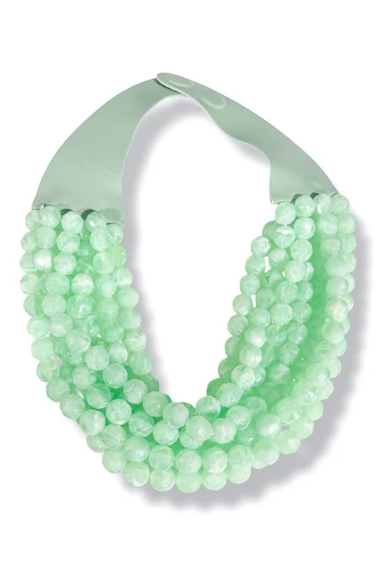 Carla Mint Faceted Bead Statement Necklace | The Willow Tree