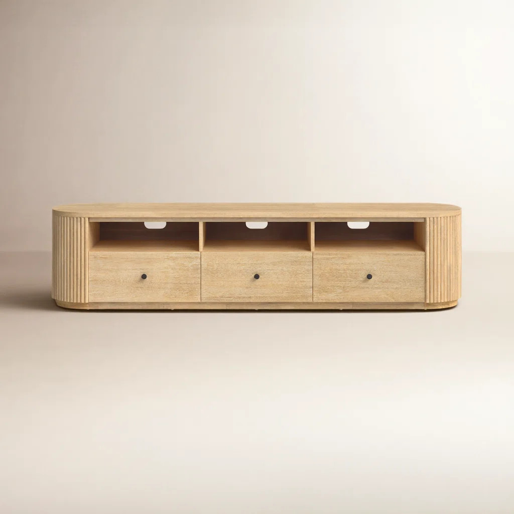Fitzroy - Modern Natural Acacia Tv Stand | Wayfair North America