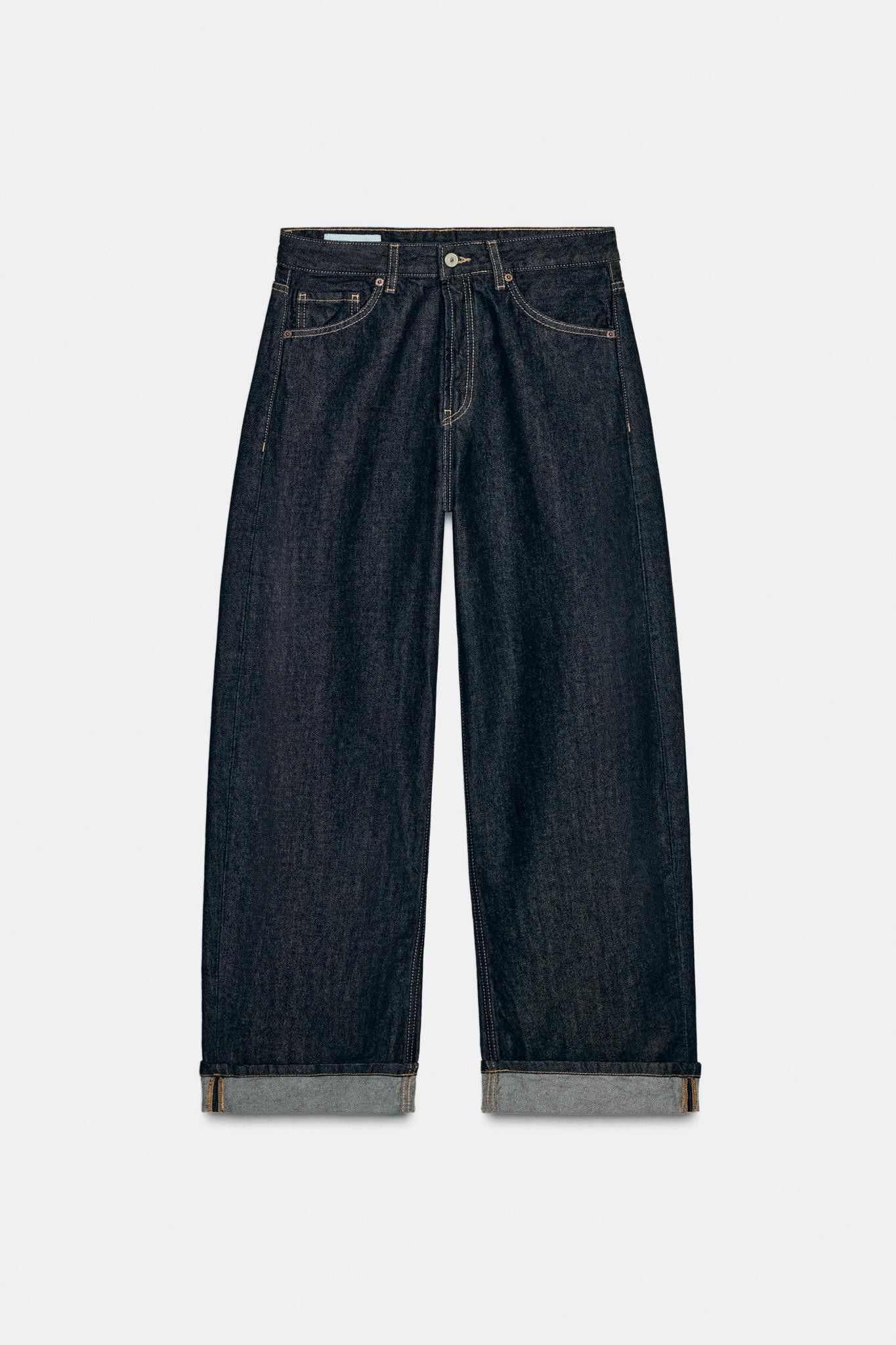 TRF MID-RISE BAGGY FOLDED JEANS | Zara US