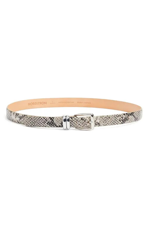 Nordstrom Katie Snakeskin Embossed Belt in Natural Snake at Nordstrom, Size X-Small | Nordstrom
