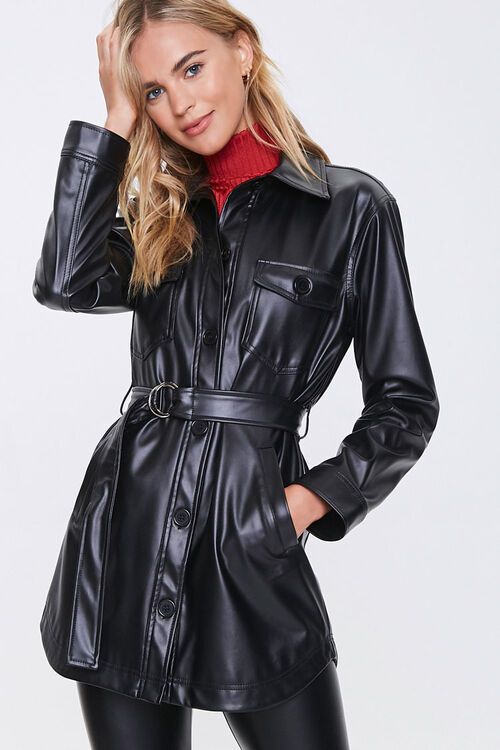 Belted Faux Leather Jacket | Forever 21 (US)