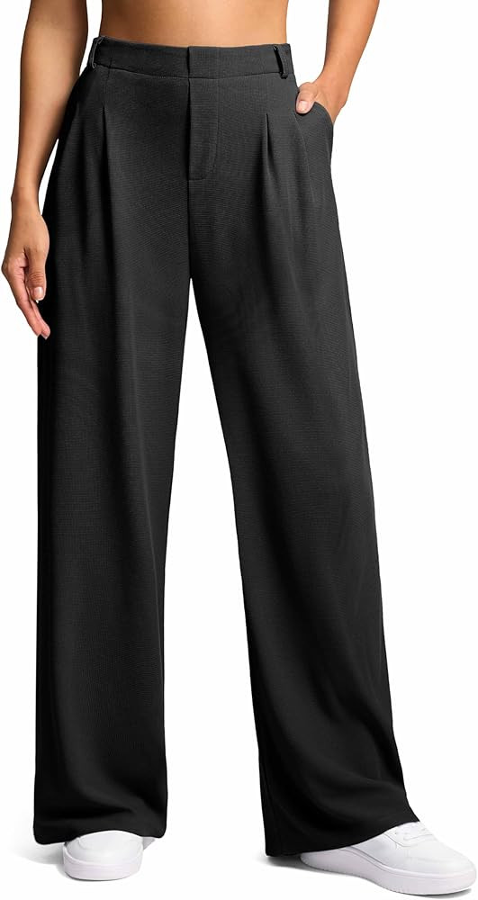 G Gradual Women's Wide Leg Pants High Waisted Waffle Knit Business Casual Slacks 2025 Office Dres... | Amazon (US)