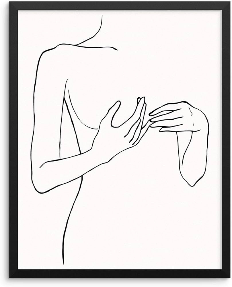 Abstract Woman's Body Shape Wall Decor Art Print Poster -11"x14" UNFRAMED- Modern One Line Minima... | Amazon (US)