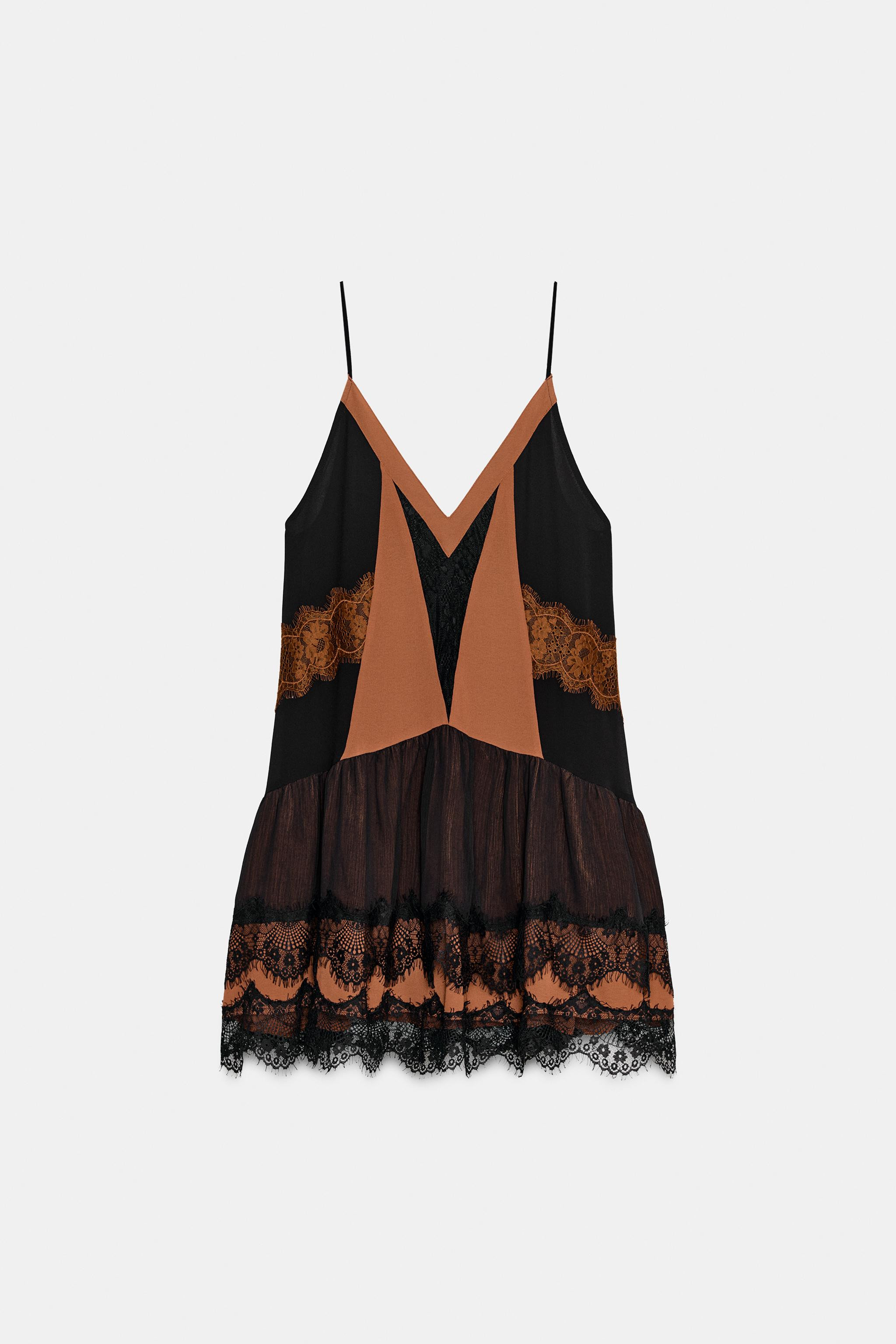 SHORT COMBINATION LACE DRESS | Zara US