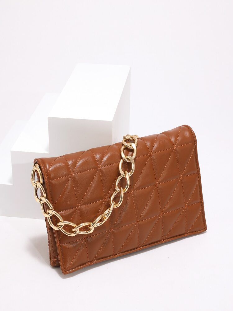 Minimalist Quilted Flap Square Bag | SHEIN