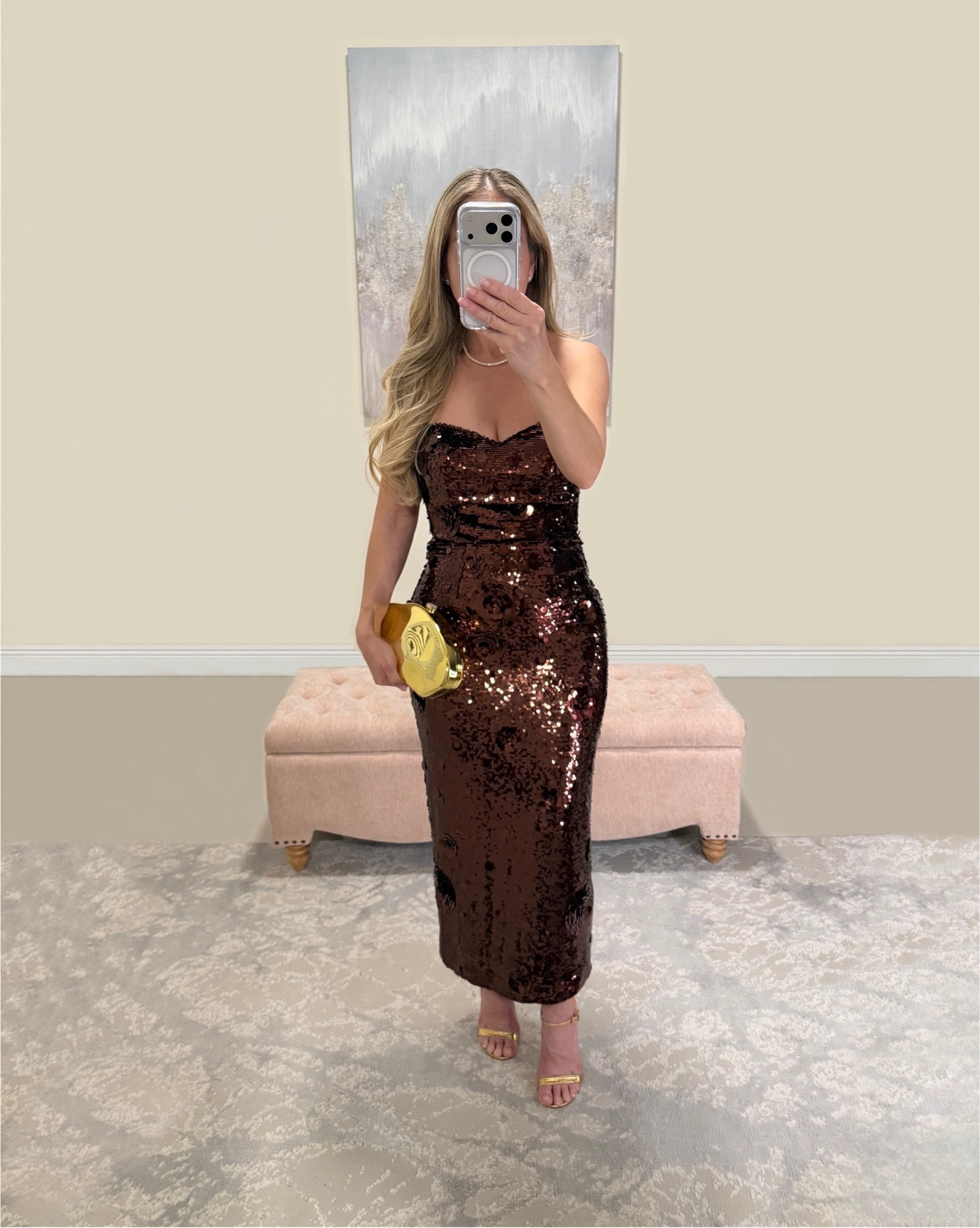 Holiday dress. Holiday Fashion. Party dress. Sequin dress. Midi dress. Cocktail dress. Fancy Dress. Brown dress. New Years Eve outfit💫

#LTKgrwm #LTKSeasonal #LTKHoliday