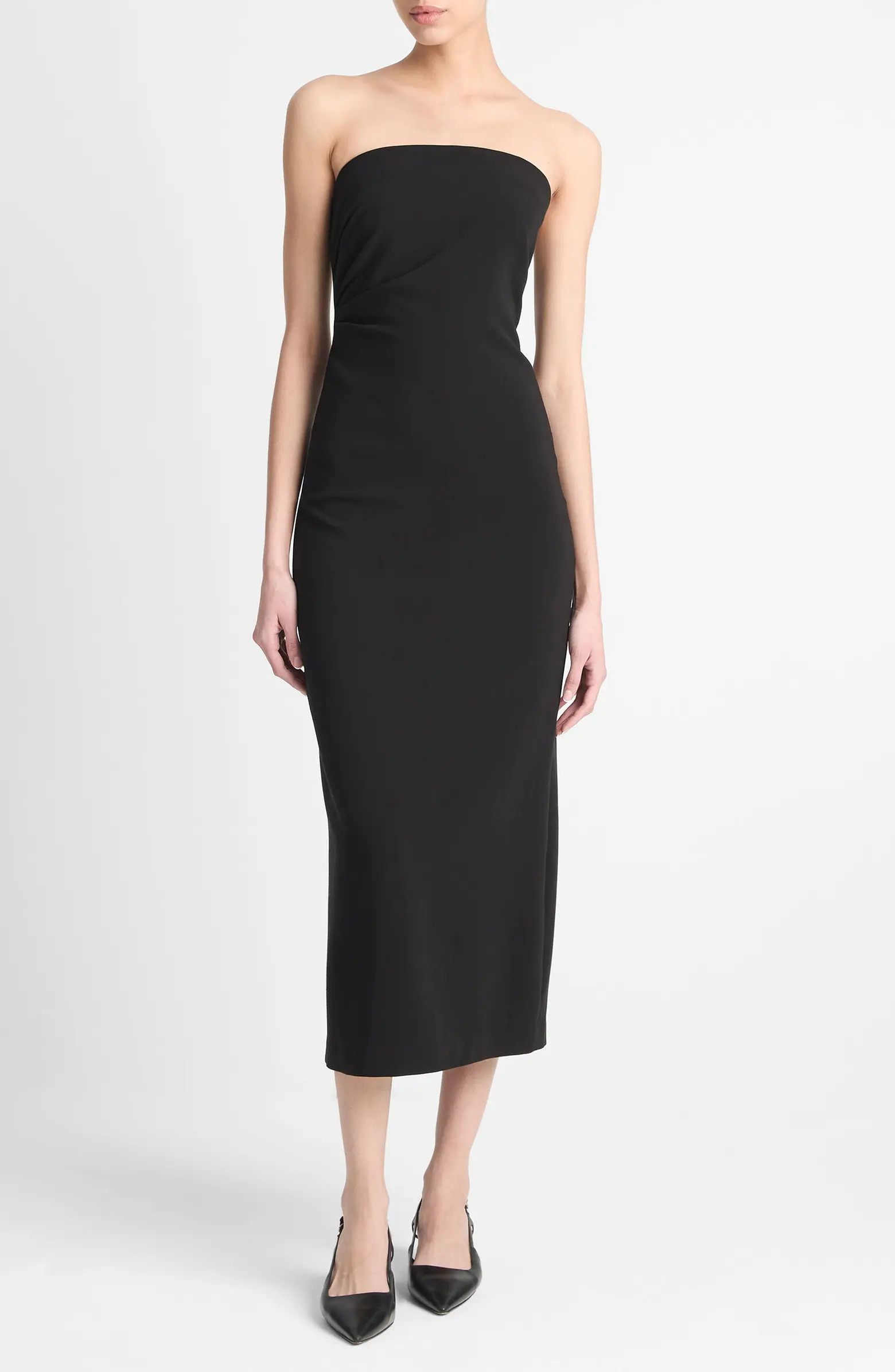 Vince Ruched Strapless Midi Dress | Nordstromrack | Nordstrom Rack