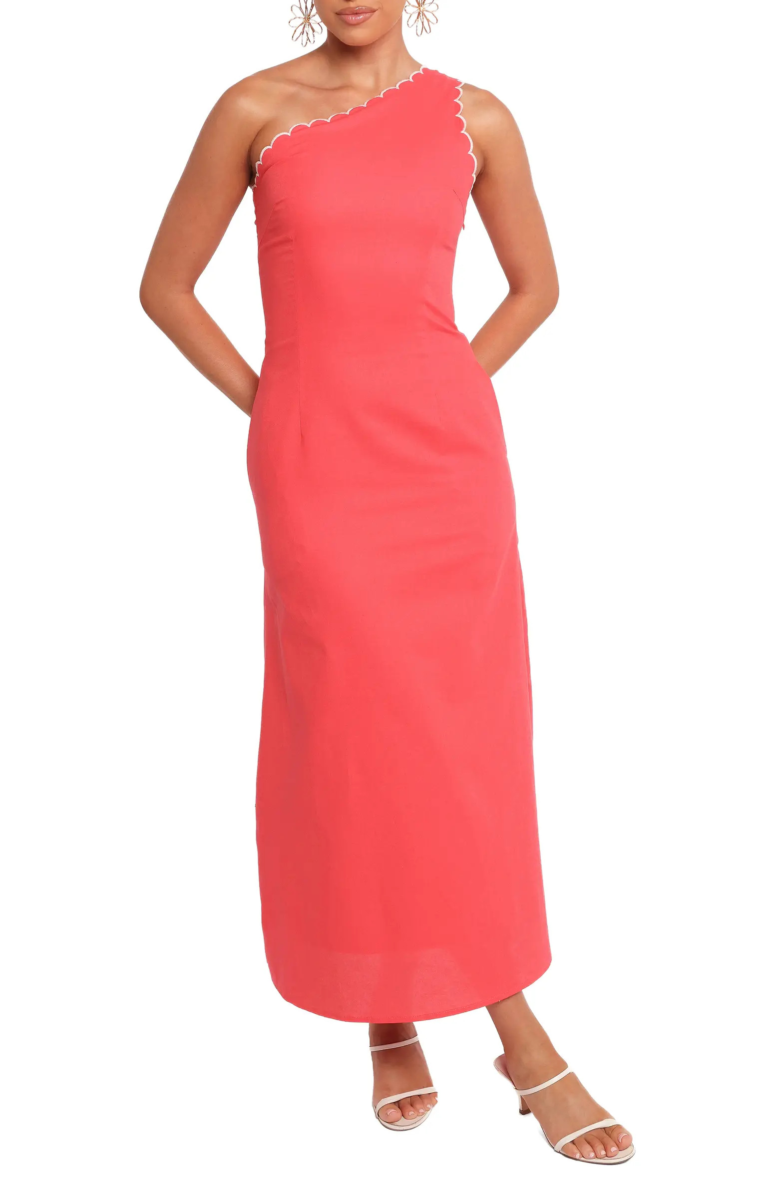 Amani One-Shoulder Cotton & Ramie Maxi Dress | Nordstrom