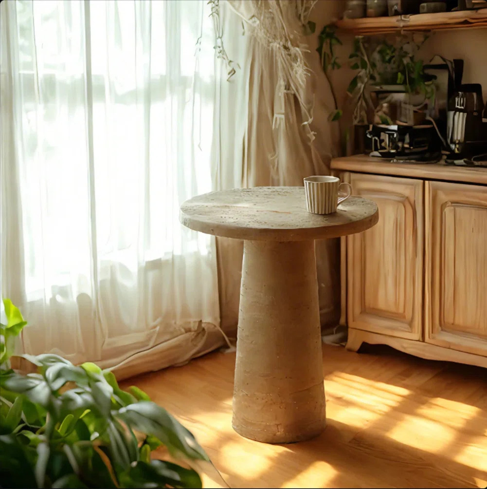 Latitude Run® 22x25.5" Modern Organic Style Round Side Table With Pedestal Base | Wayfair | Wayfair North America