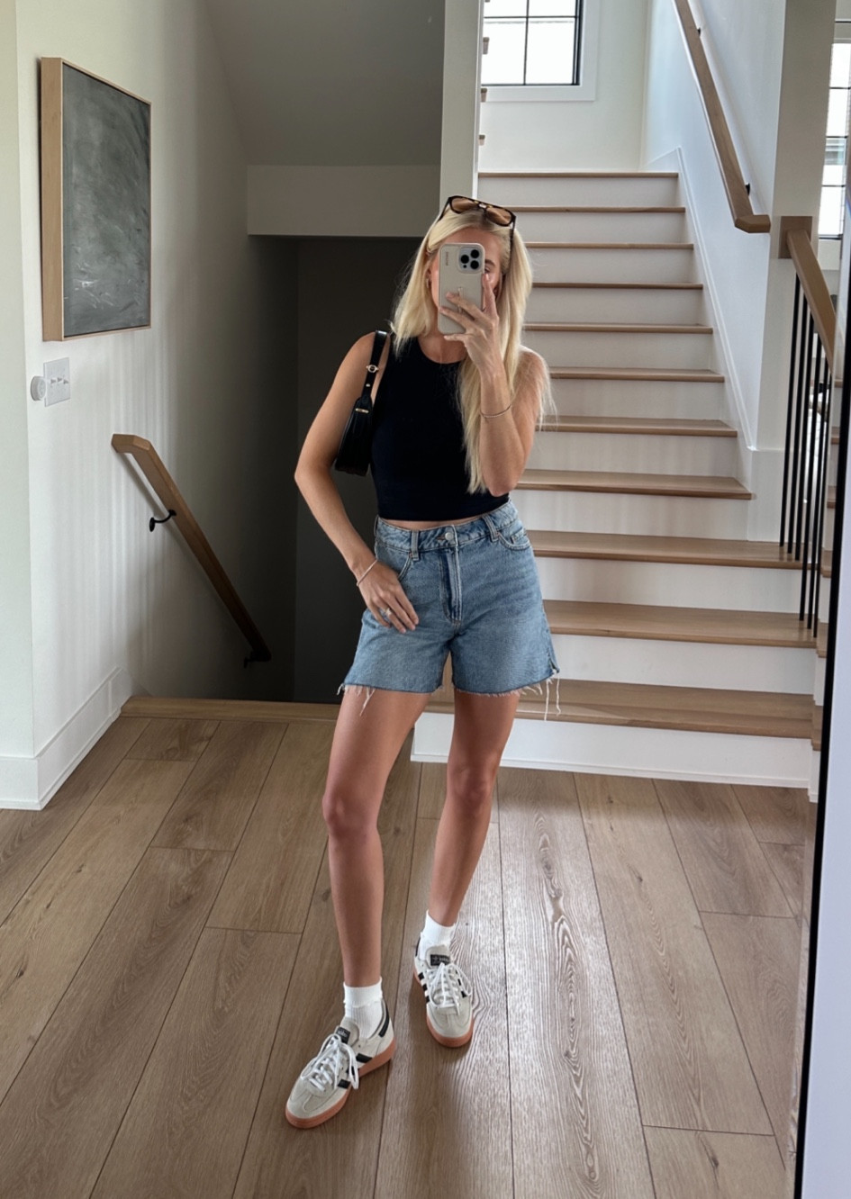 26 in short- tts. Small in tank. Lip liner: nothin but nude… Gloss: rosy outlook mini size. Shoe sizing is TTS- I’m wearing a 38 which is my normal EU size ( I’m usually a 7.5/8)- these are a US 6 1/2, UK 5, EU 38