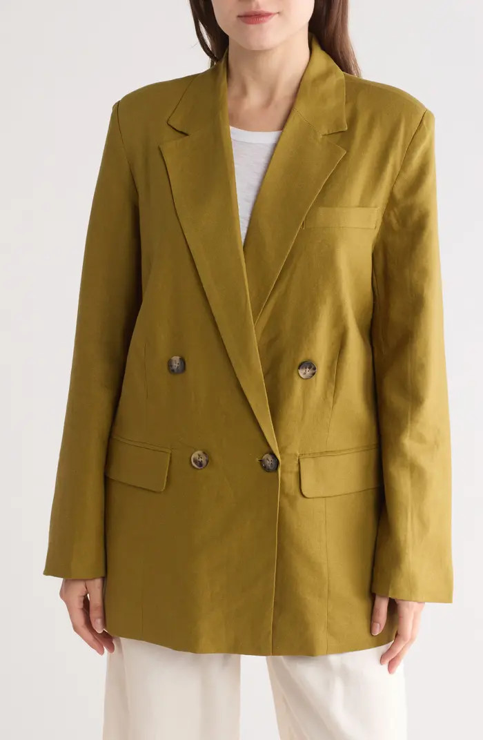 Steve Madden Double Breasted Linen Blend Blazer | Nordstromrack | Nordstrom Rack